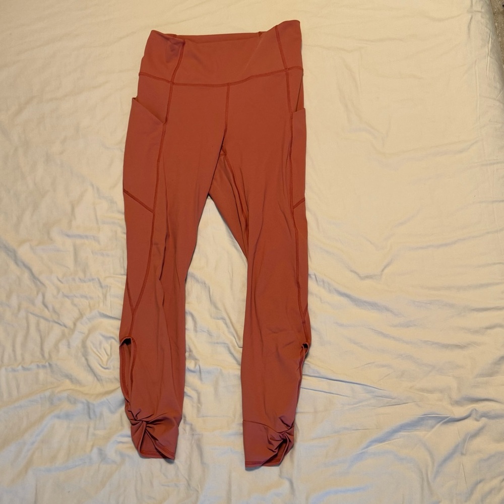 Fabletics PureLuxe Pink Twist Ankle Leggings